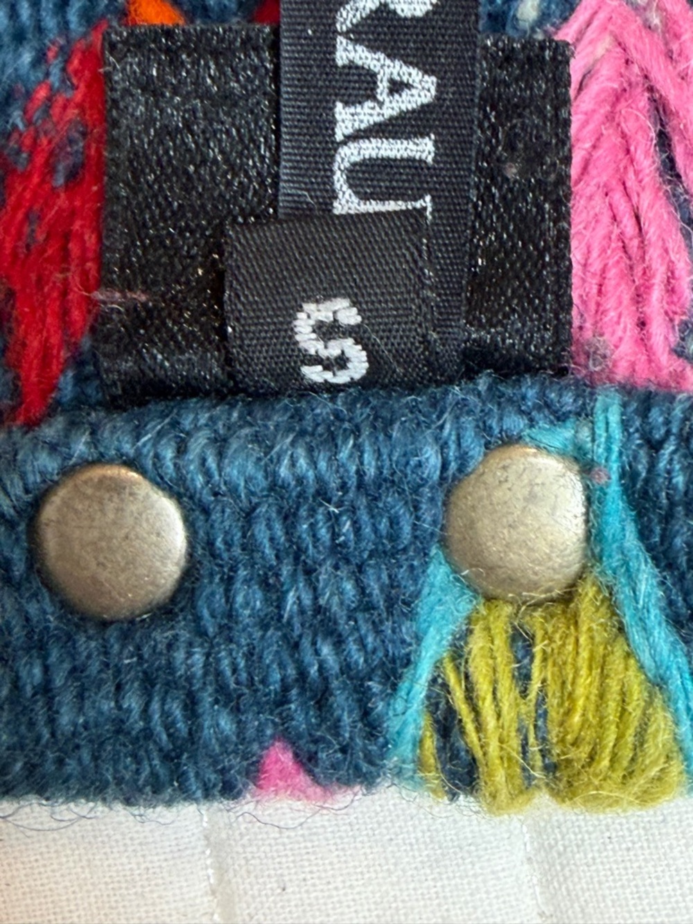 Jenny Krauss Embroidered Wool Belt Rainbow Leaves Cottage Core Size Small - Picture 5 of 6